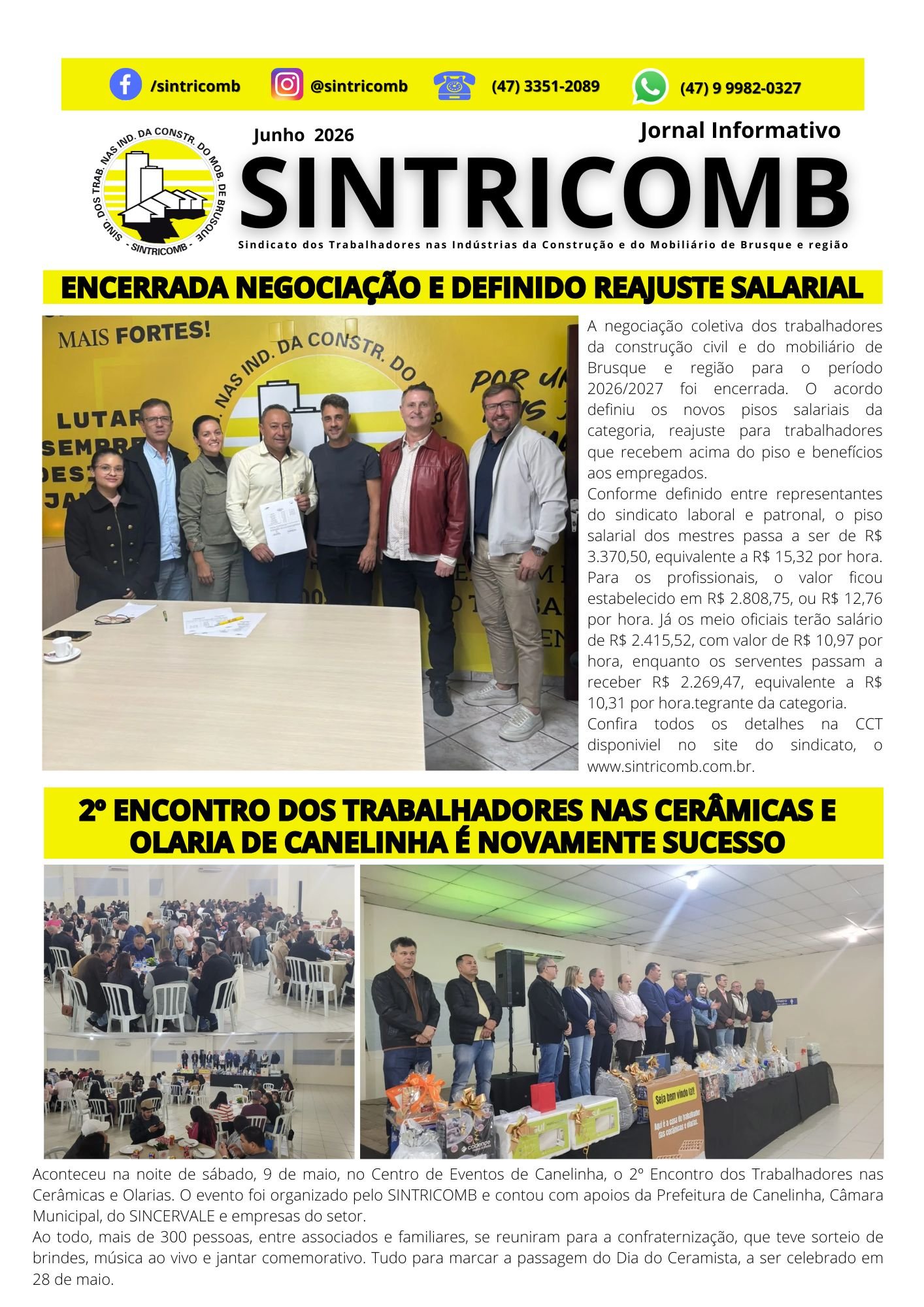JORNAL DO SINTRICOMB - JUNHO 2026