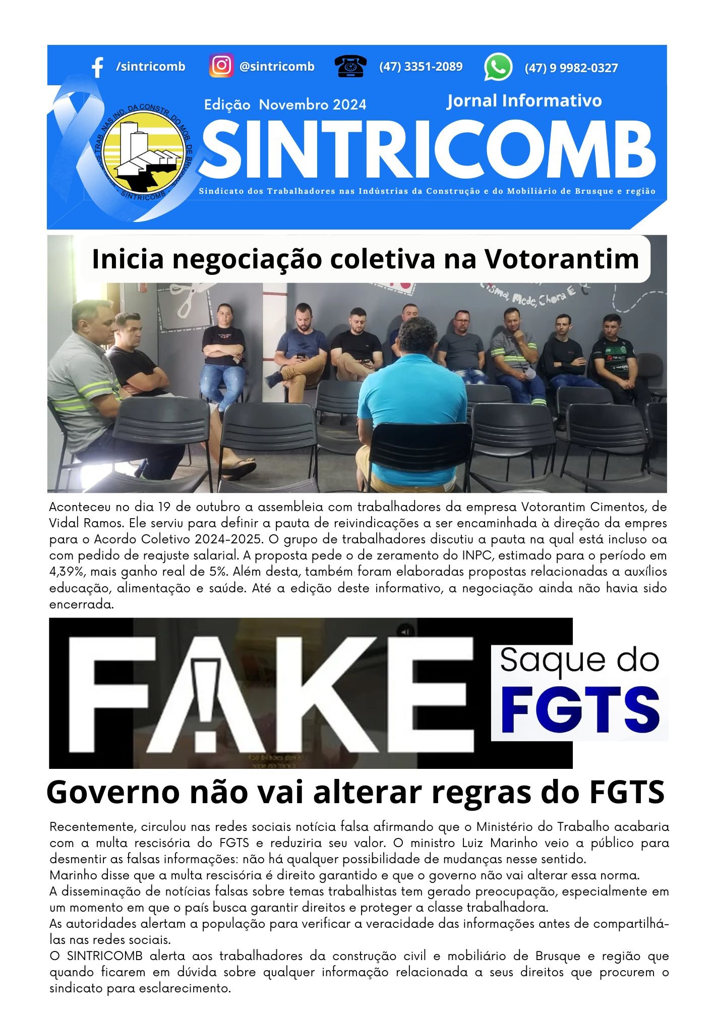 JORNAL DO SINTRICOMB - NOVEMBRO 2023