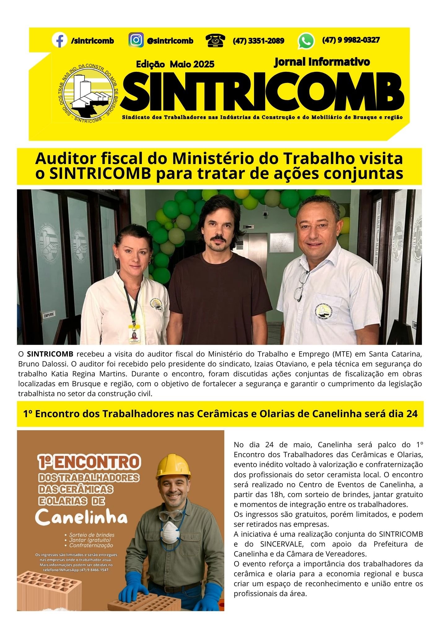 JORNAL DO SINTRICOMB - MAIO 2025